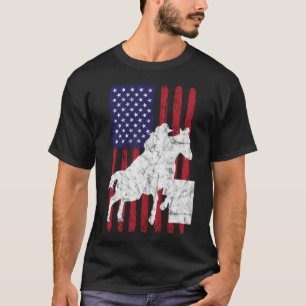 Camiseta Bandera de Estados Unidos Carreras de barril Racer