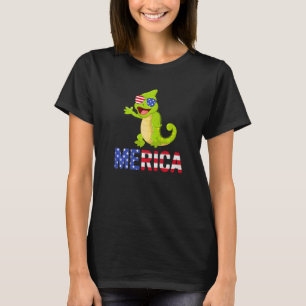 Camiseta Bandera De Estados Unidos Chameleon Gafas De Sol P