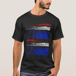 Camiseta Bandera de Estados Unidos Colores de dos tiras dob