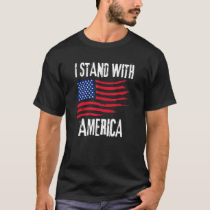 Camiseta Bandera De Estados Unidos Con Bandera De Onda I Co