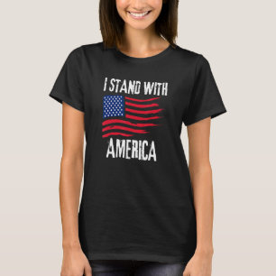 Camiseta Bandera De Estados Unidos Con Bandera De Onda I Co