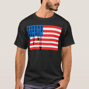 Camiseta Bandera de Estados Unidos con bombas que caen