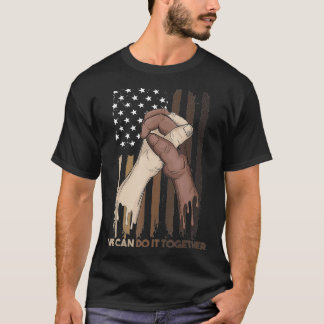 Camiseta Bandera de Estados Unidos con manos negras y norte