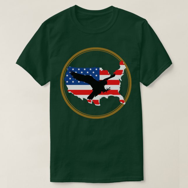 Camiseta Bandera de Estados Unidos con silueta de águila (Diseño del anverso)