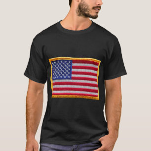 Camiseta Bandera de Estados Unidos, coser sobre parches, hi