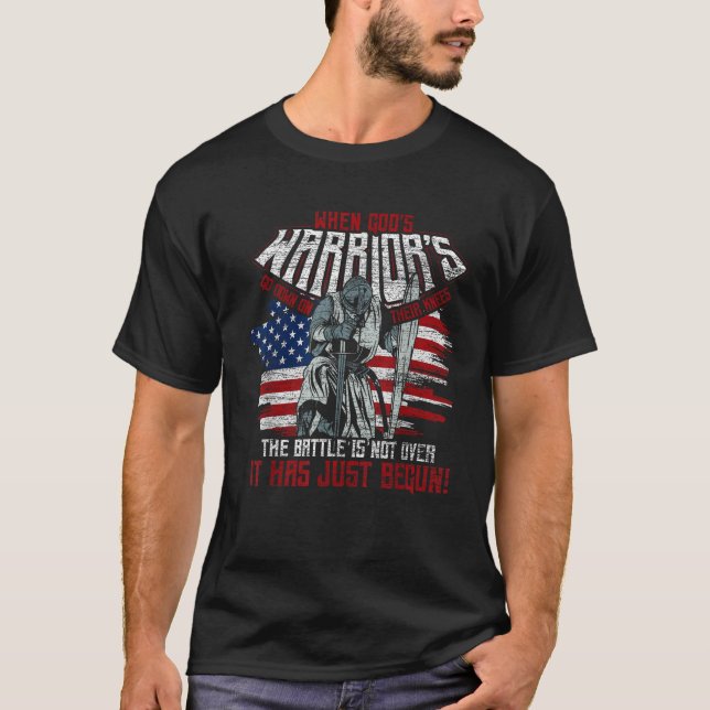 Camiseta Bandera de Estados Unidos cuando los guerreros de  (Anverso)