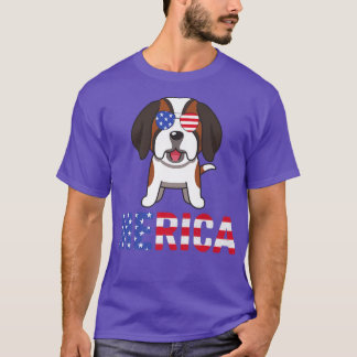 Camiseta Bandera de Estados Unidos de América Bernard Dog G