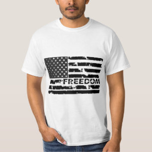 Camiseta Bandera de Estados Unidos de la Libertad Negra