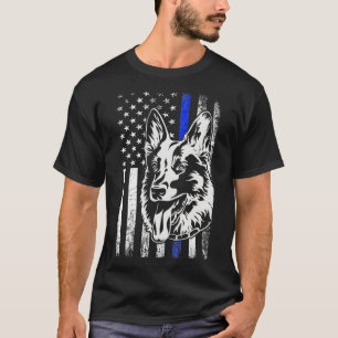 Camiseta Bandera de Estados Unidos de la Línea Azul K9 Past