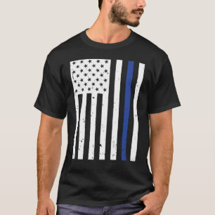 Camiseta Bandera de Estados Unidos de la policía delgada d