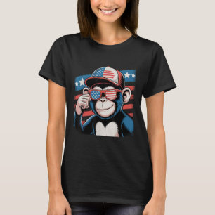 Camiseta Bandera De Estados Unidos De Mono De Guay Sacude L