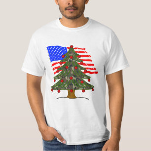 Camiseta Bandera de Estados Unidos de Navidades de camuflaj