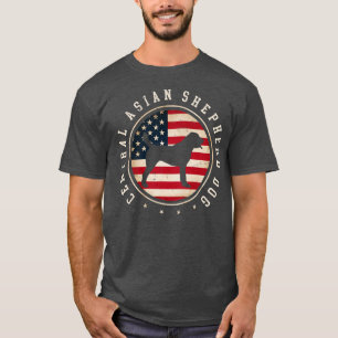Camiseta Bandera de Estados Unidos de Pastor de Asia Centra