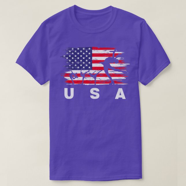 Camiseta Bandera de Estados Unidos de patinaje artístico (Diseño del anverso)