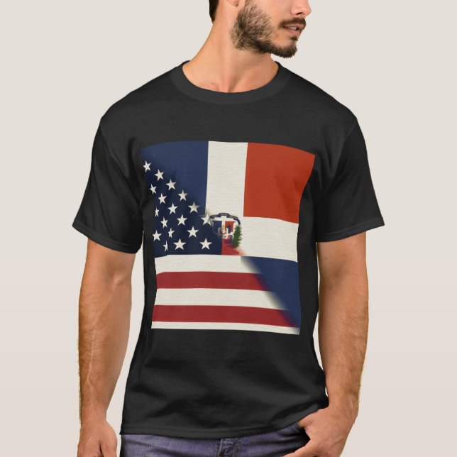 Camiseta Bandera de Estados Unidos de República Dominicana  (Anverso)