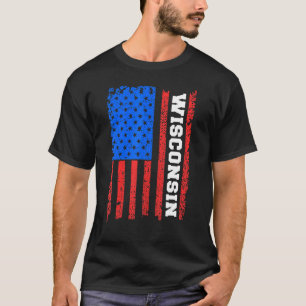 Camiseta Bandera De Estados Unidos De Wisconsin