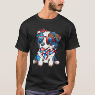 Camiseta Bandera de Estados Unidos del Pastor Australiano P