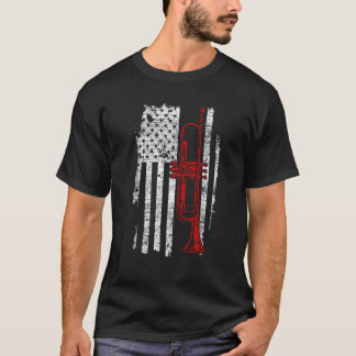 Camiseta Bandera de Estados Unidos Delgada Línea Roja Jazz 