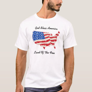 Camiseta Bandera de Estados Unidos Dios bendiga a 