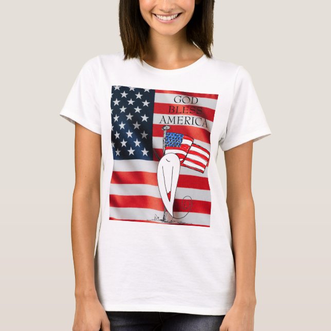 Camiseta Bandera de Estados Unidos Dios bendiga a Estados U (Anverso)