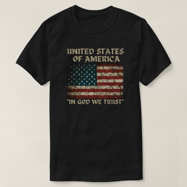 Camiseta Bandera de Estados Unidos "En Dios confiamos" (Diseño del anverso)