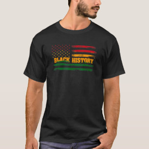 Camiseta Bandera De Estados Unidos En La Historia Negra Par