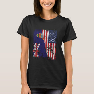 Camiseta Bandera de Estados Unidos en las Islas Caimán con 