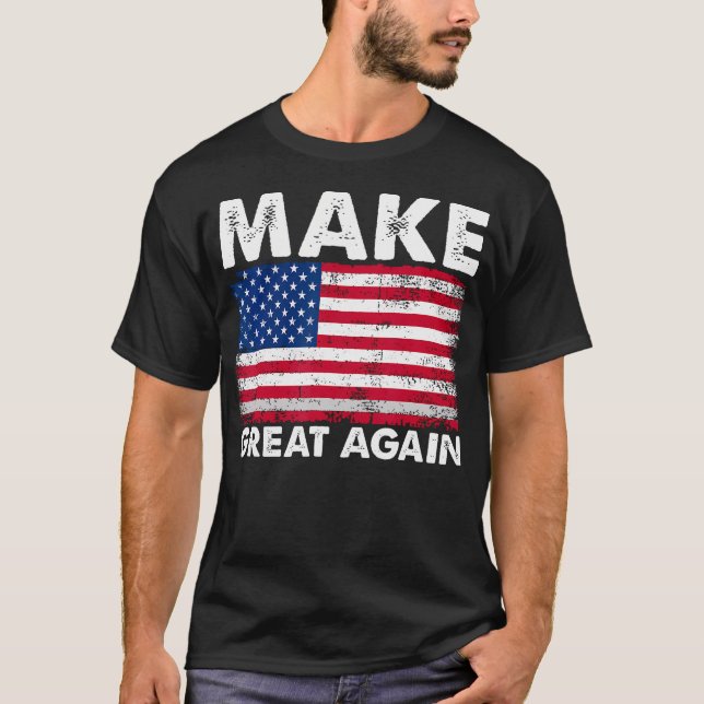 Camiseta Bandera De Estados Unidos En Orgullo De Nuevo (Anverso)
