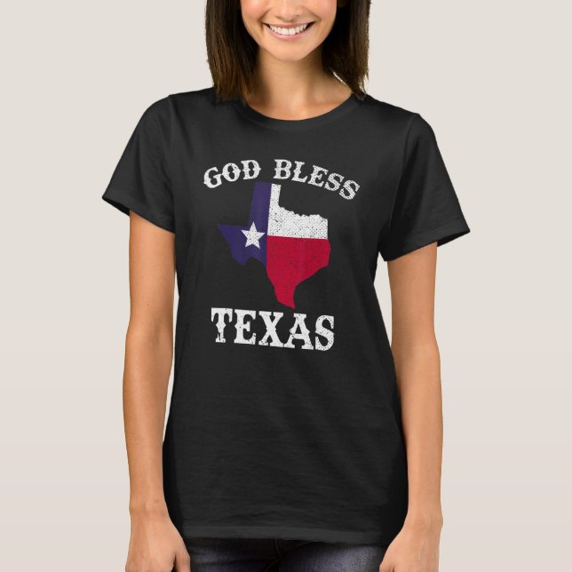 Camiseta Bandera de Estados Unidos en Texas Texan Dios bend (Anverso)