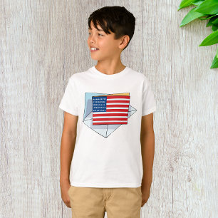 Camiseta Bandera De Estados Unidos En Una Tarjeta