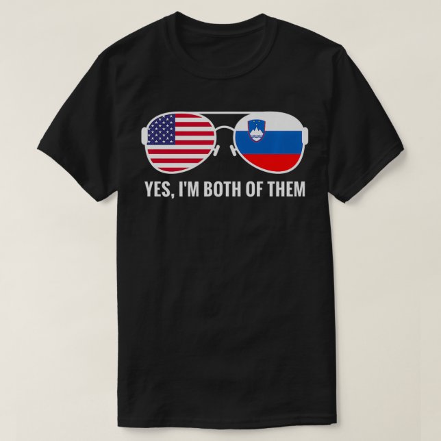 Camiseta Bandera de Estados Unidos Eslovenia gafas de sol E (Diseño del anverso)