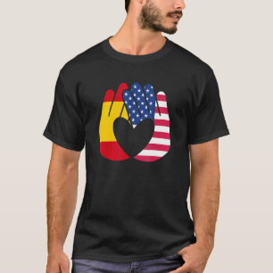Camiseta Bandera De Estados Unidos España Bandera Amistad M