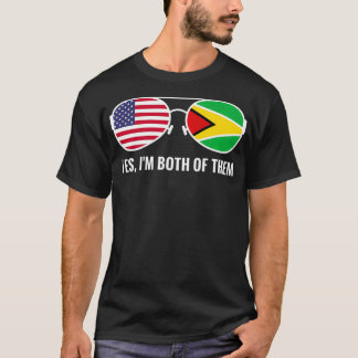 Camiseta Bandera de Estados Unidos Guyana gafas de sol Guya