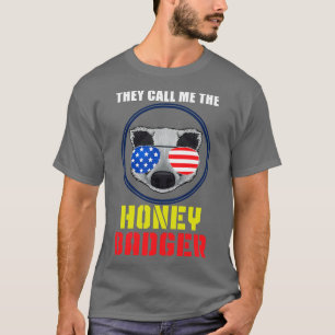Camiseta Bandera de Estados Unidos Honey Badger
