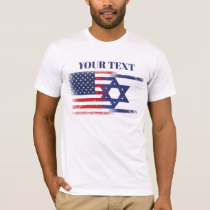 Camiseta Bandera de Estados Unidos Israel