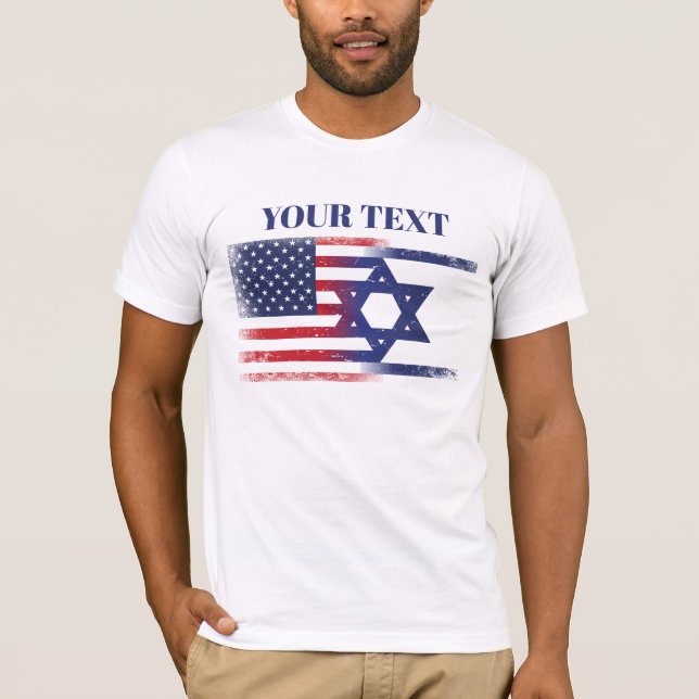 Camiseta Bandera de Estados Unidos Israel (Anverso)