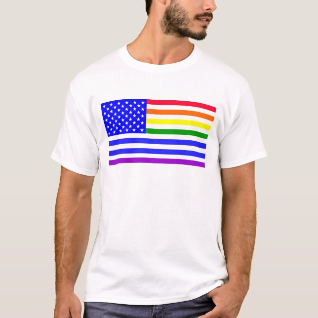 Camiseta Bandera de Estados Unidos Lgbt (Anverso)