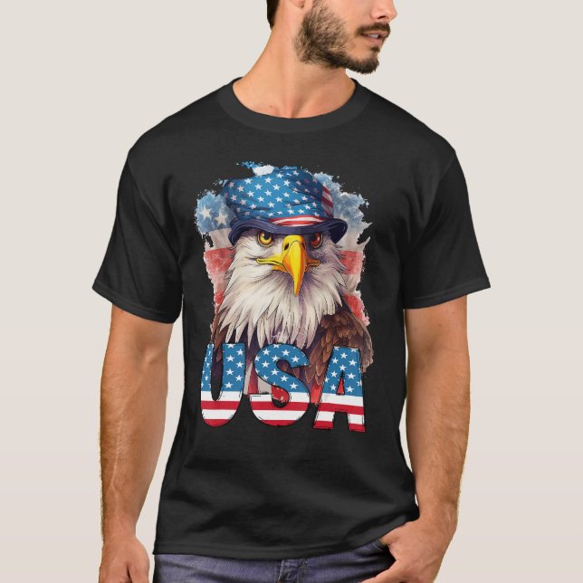 Camiseta Bandera de Estados Unidos Majestic Eagle 4 de juli (Anverso)