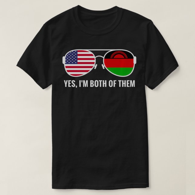 Camiseta Bandera de Estados Unidos Malaui gafas de sol Curv (Diseño del anverso)