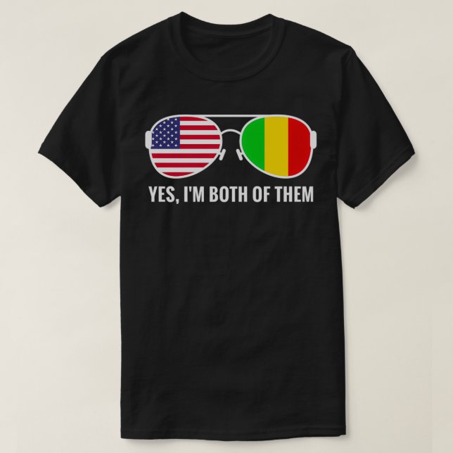 Camiseta Bandera de Estados Unidos Mali gafas de sol barro  (Diseño del anverso)