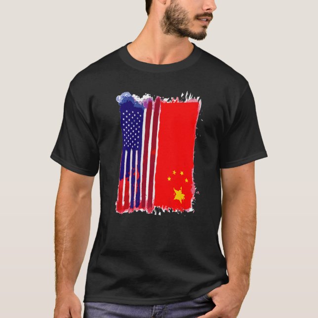 Camiseta Bandera De Estados Unidos Medio Estadounidense Med (Anverso)