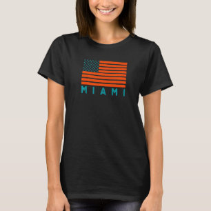 Camiseta Bandera de Estados Unidos Miami OrangeTeal-GreenBl