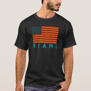 Camiseta Bandera de Estados Unidos Miami OrangeTeal-GreenBl