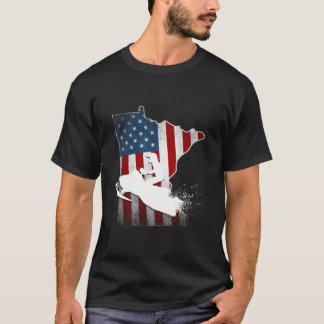 Camiseta Bandera De Estados Unidos Minnesota Snowmobile