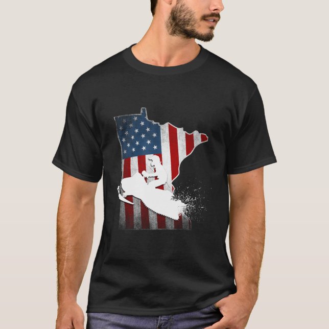 Camiseta Bandera De Estados Unidos Minnesota Snowmobile (Anverso)