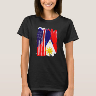 Camiseta Bandera de Estados Unidos mitad filipina norteamer