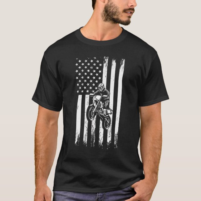 Camiseta Bandera de Estados Unidos Moto Braap Mot Moto Mot (Anverso)