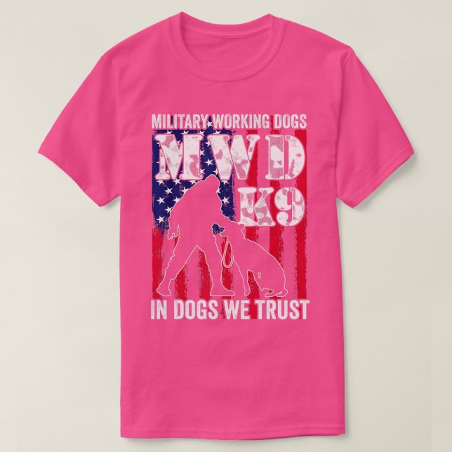 Camiseta Bandera de Estados Unidos MWD K9 Oficial Militar P (Diseño del anverso)