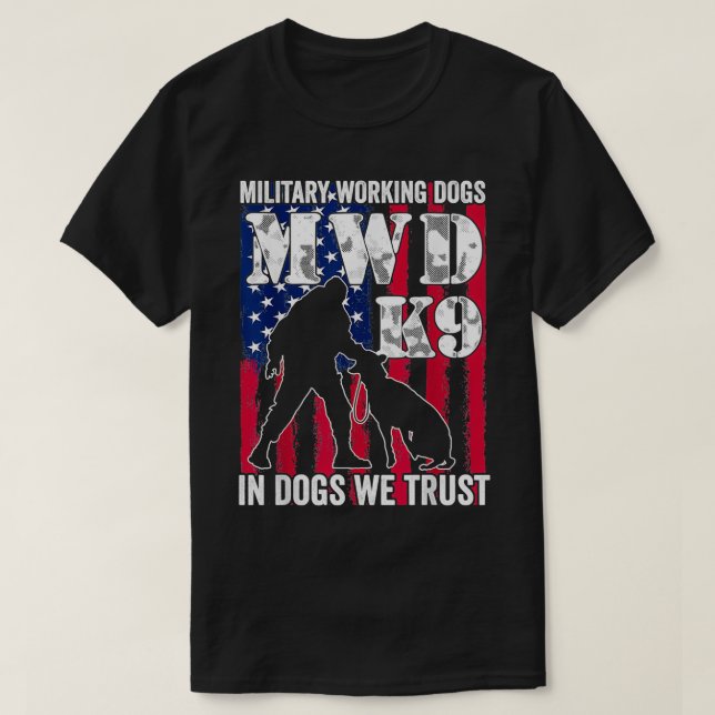 Camiseta Bandera de Estados Unidos MWD K9 Oficial Militar P (Diseño del anverso)