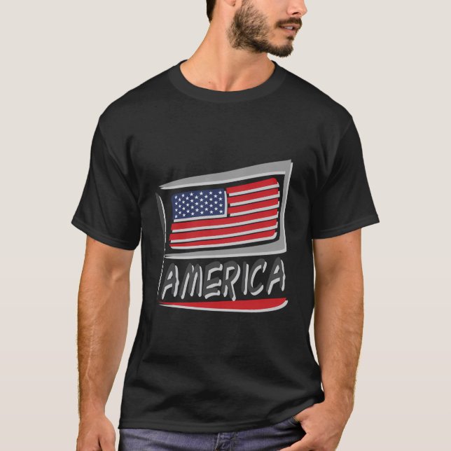 Camiseta Bandera de Estados Unidos Nacional (Anverso)